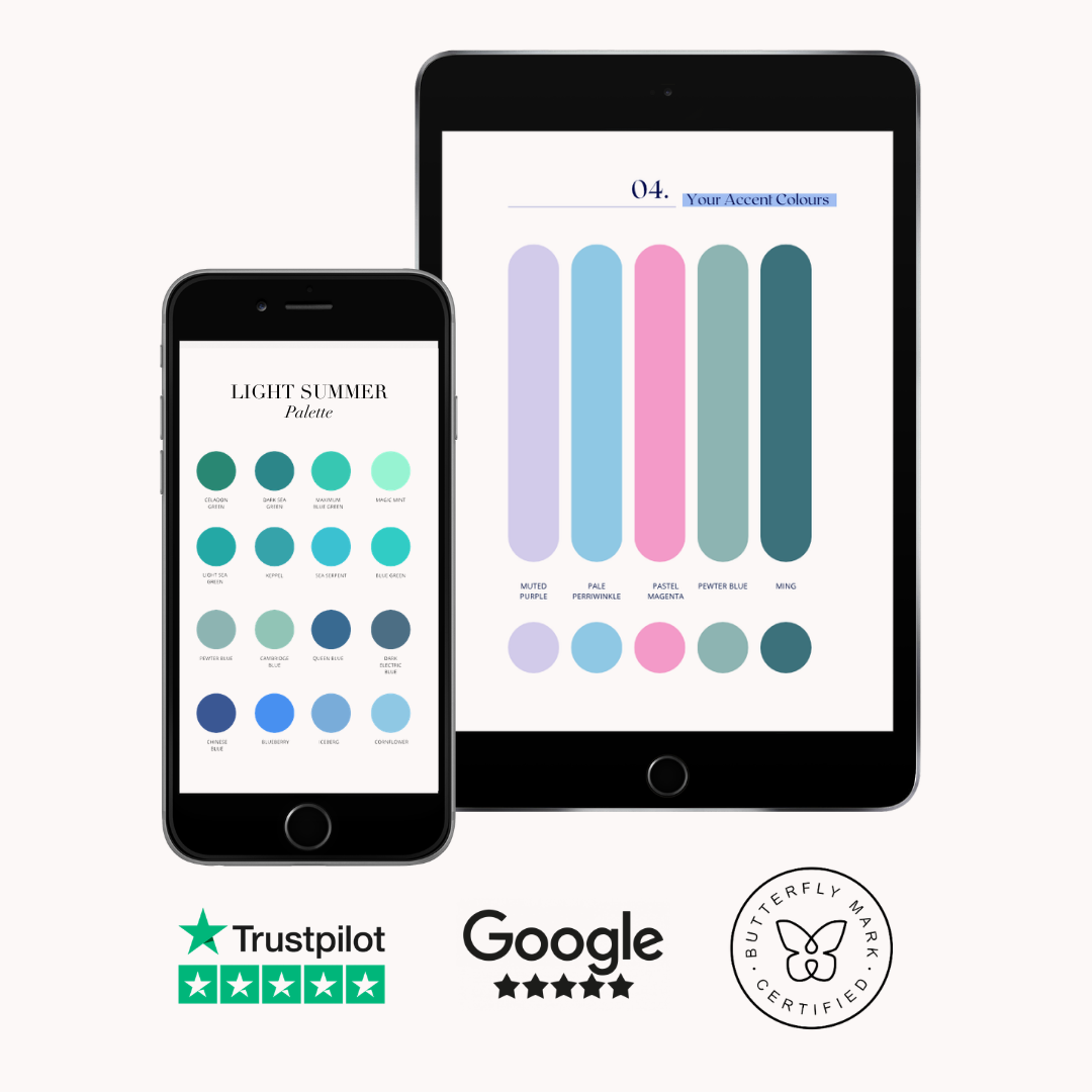 Light Summer Color Palette certified by Positive Luxury's Butterfly Mark