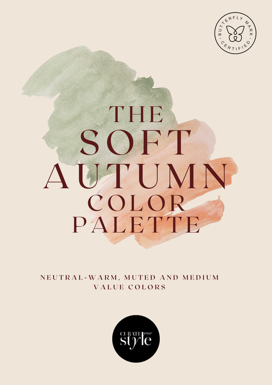 Soft Autumn Color Palette by Curate Your Style certified by The Butterfly Mark by Positive Luxury